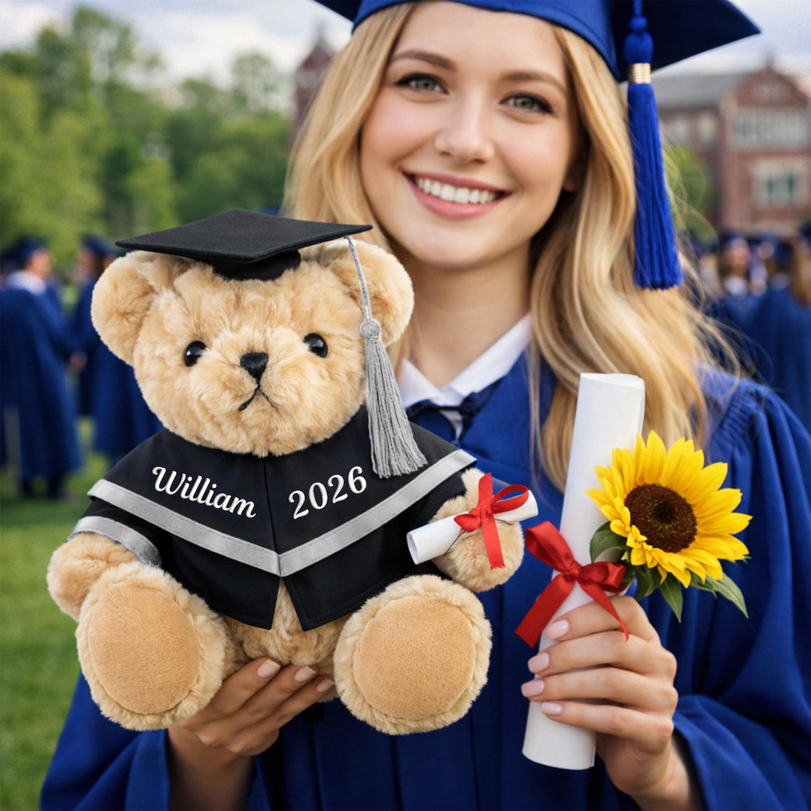 🎓 Personalized 2026 Graduation Teddy Bear – Custom Embroidered Name & Year Keepsake Gift 🧸
