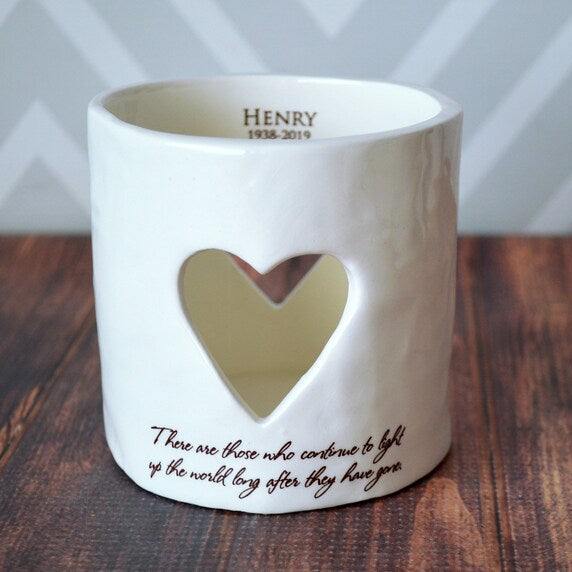 🕯️Personalized Memorial Heart Candle Holder