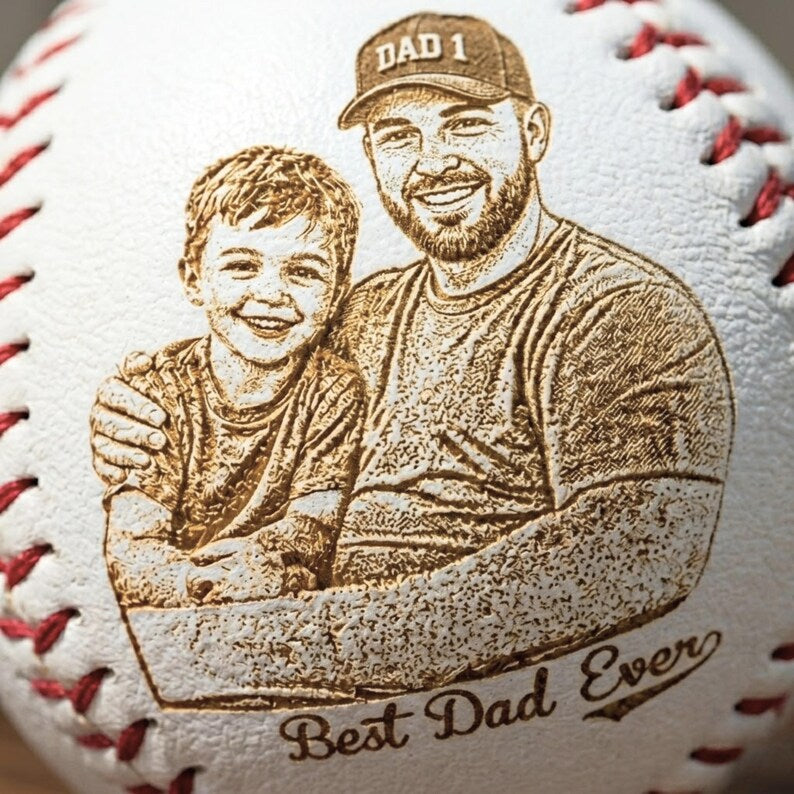 Custom Photo Engraved Baseball – Personalized with Your Kid's Picture
