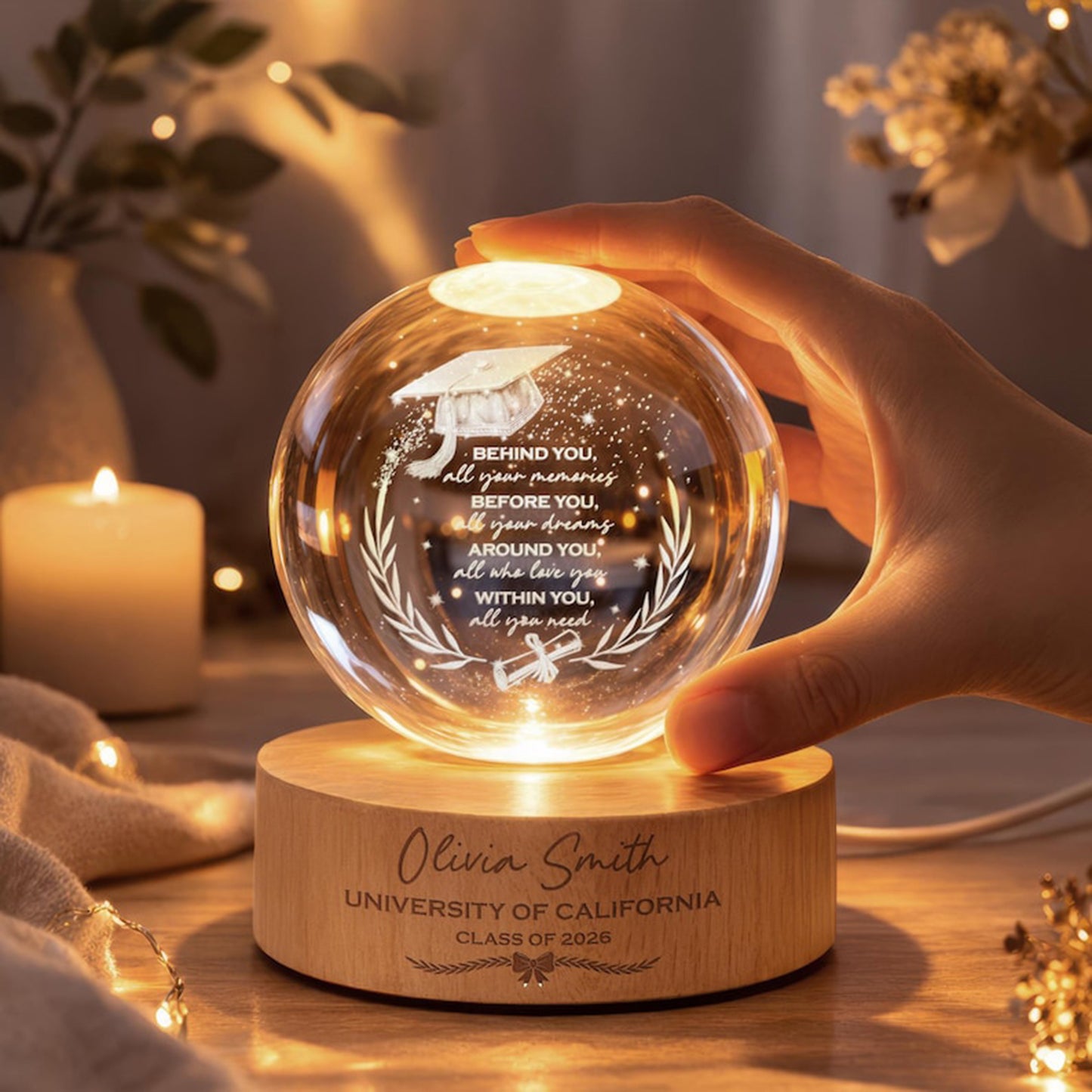 🔥 Limited-time 50% off Graduation Season Sale 🎁Personalized Graduation Crystal Ball Night Light