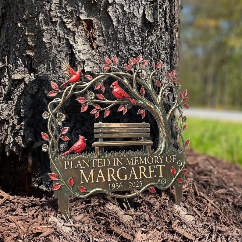 Personalized Cardinal Memorial Garden Stake