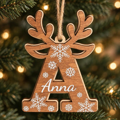 Custom Reindeer Initial Ornament