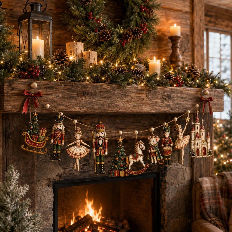🎅🎁Wooden Nutcracker Christmas Garland