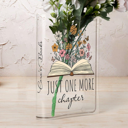 📖 Personalized Acrylic Book Vase – Custom Name Gift for Book Lovers
