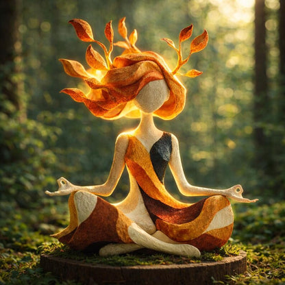🌿 Unique Meditative Nature Goddess Sculpture – Spiritual Yoga Home Decor