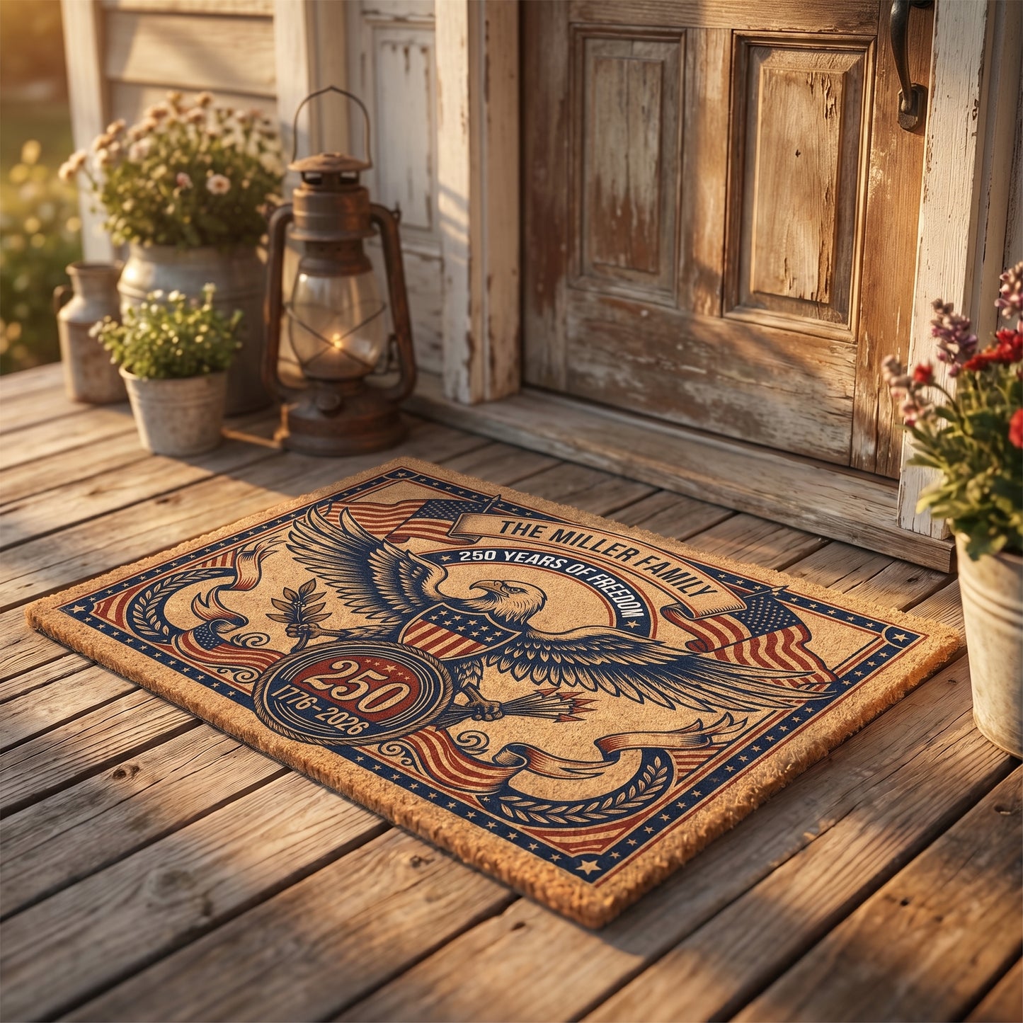 United States 250th Anniversary Personalized Family Doormat
