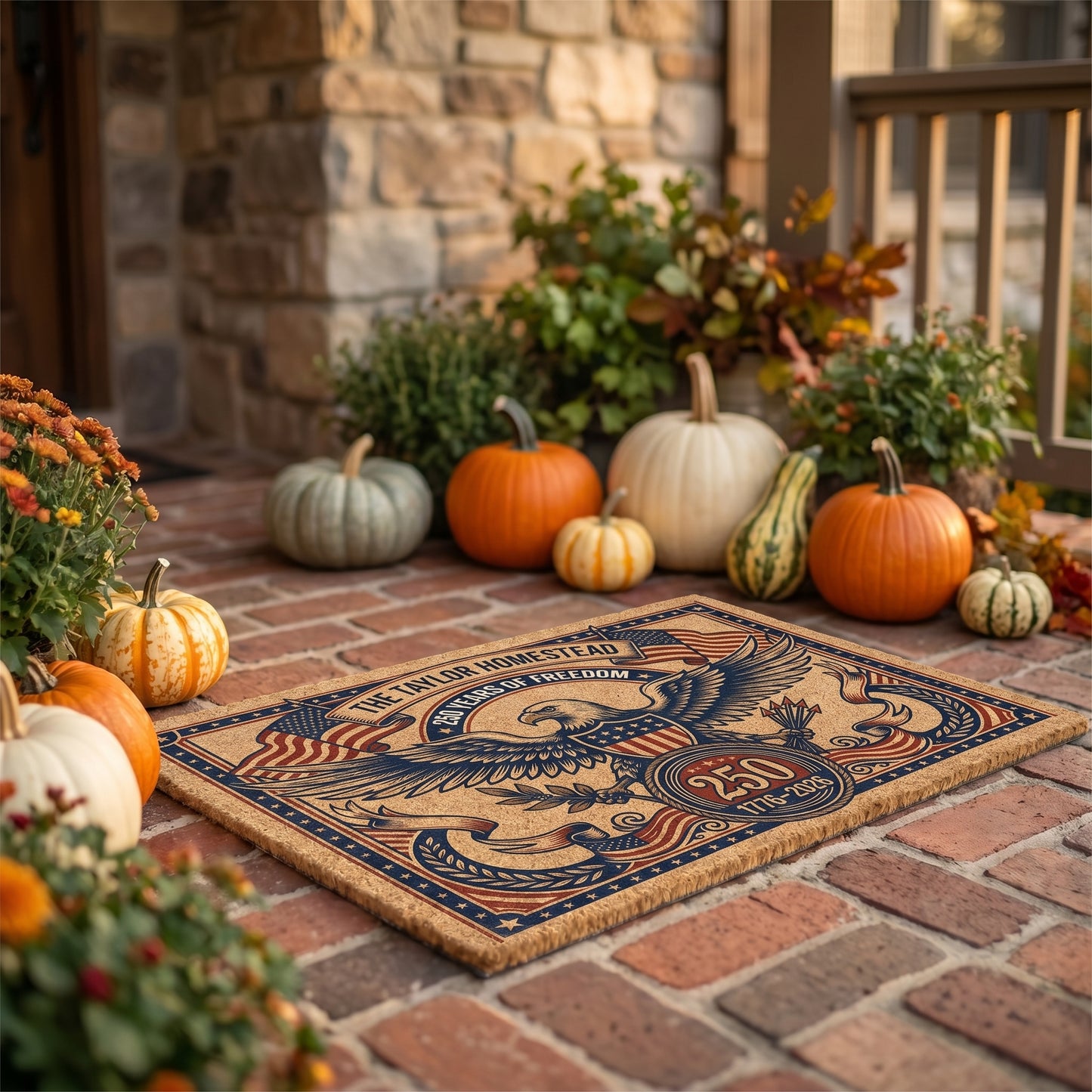 United States 250th Anniversary Personalized Family Doormat