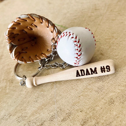 Custom Engraved Baseball Key Chain