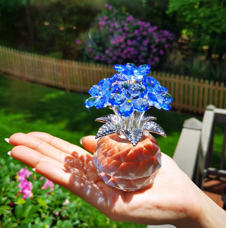 💎 Handmade Crystal Forget-Me-Not Flower Ornament