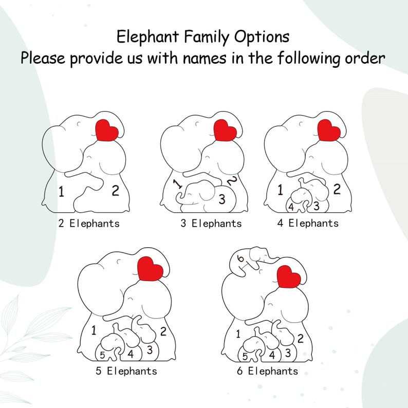 🐘Wooden Elephant Family Puzzle – Animal Family Decor