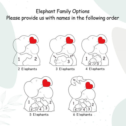 🐘Wooden Elephant Family Puzzle – Animal Family Decor