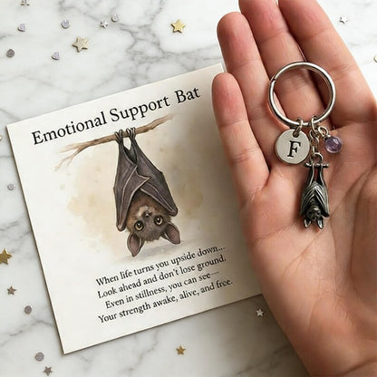 🦇 Personalized Emotional Support Bat Keychain – Your Pocket-Sized Anchor