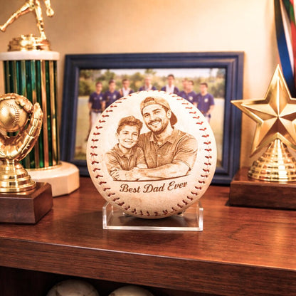 Custom Photo Engraved Baseball – Personalized with Your Kid's Picture