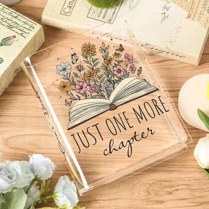 📖 Personalized Acrylic Book Vase – Custom Name Gift for Book Lovers