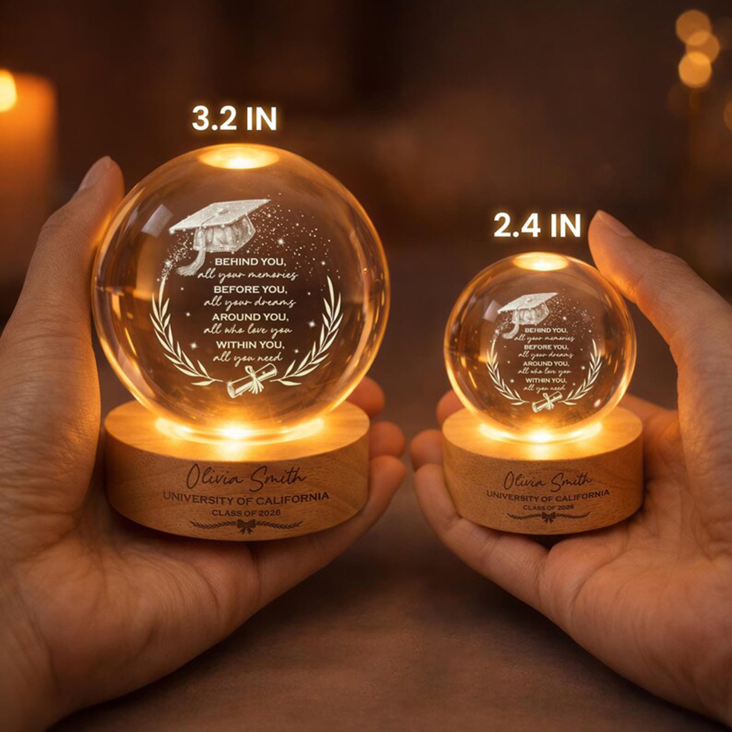 🔥 Limited-time 50% off Graduation Season Sale 🎁Personalized Graduation Crystal Ball Night Light
