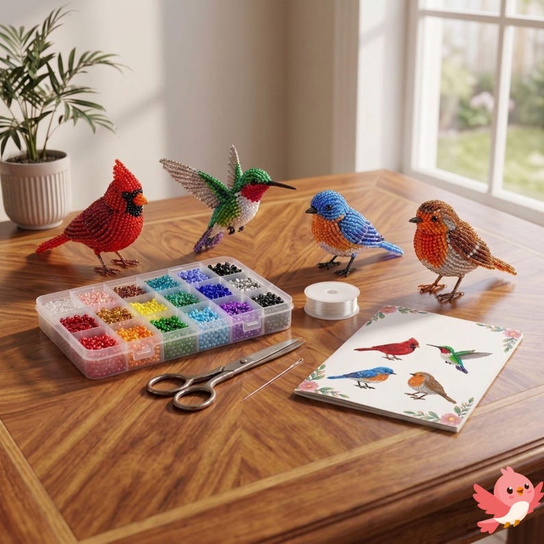 🧵✨Tiny 3D Beaded Animal DIY Kit