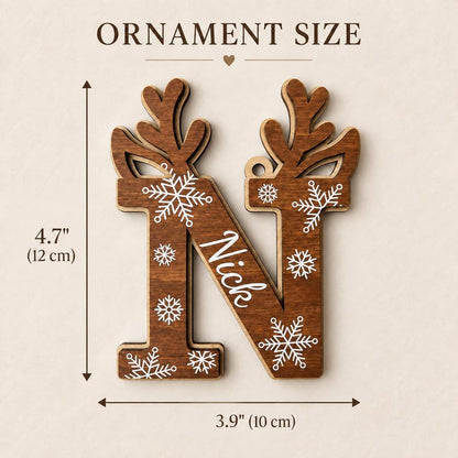 Custom Reindeer Initial Ornament