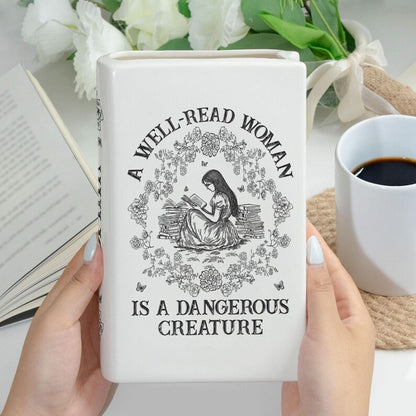 📚 Personalized Ceramic Book Vase – Home Decor Gift for Book Lovers
