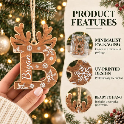 Custom Reindeer Initial Ornament