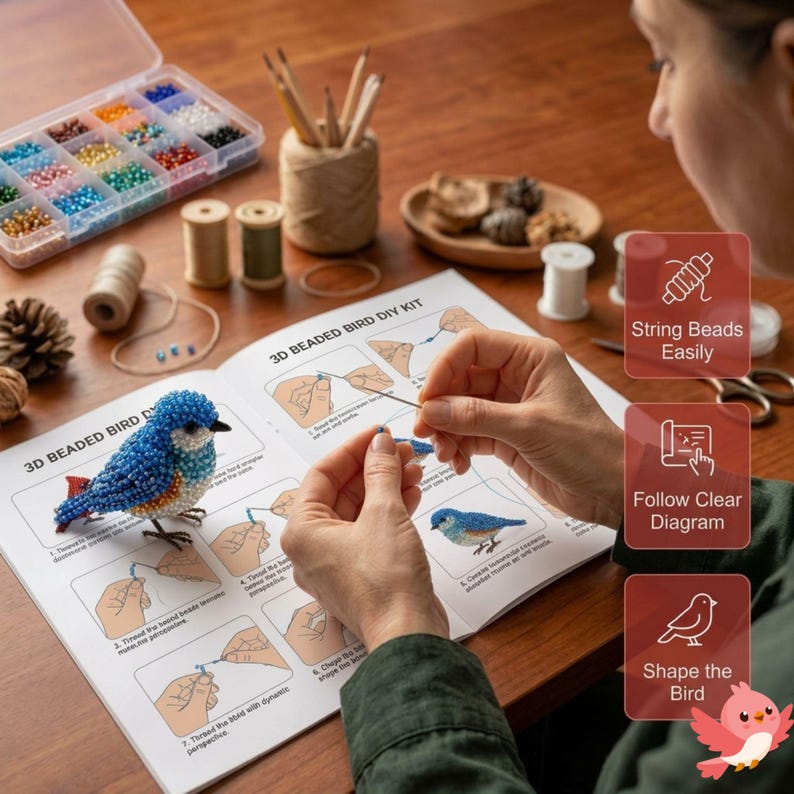🧵✨Tiny 3D Beaded Animal DIY Kit