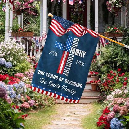 Personalized 250 Years of Blessing Garden Flag