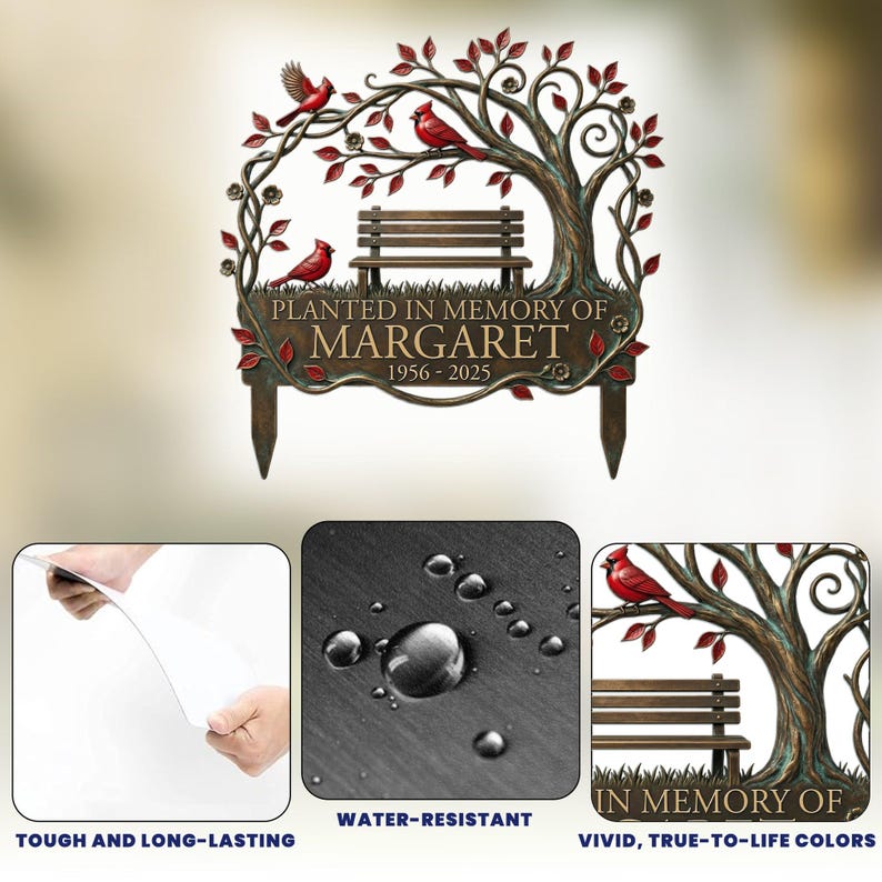 Personalized Cardinal Memorial Garden Stake