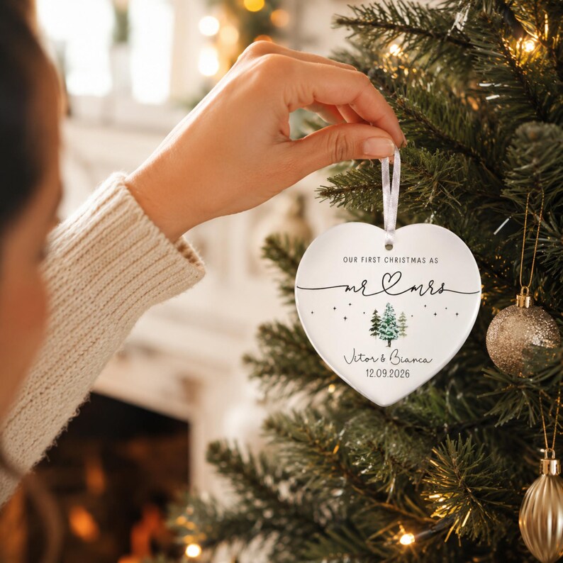 Personalized First Christmas Heart Keepsake