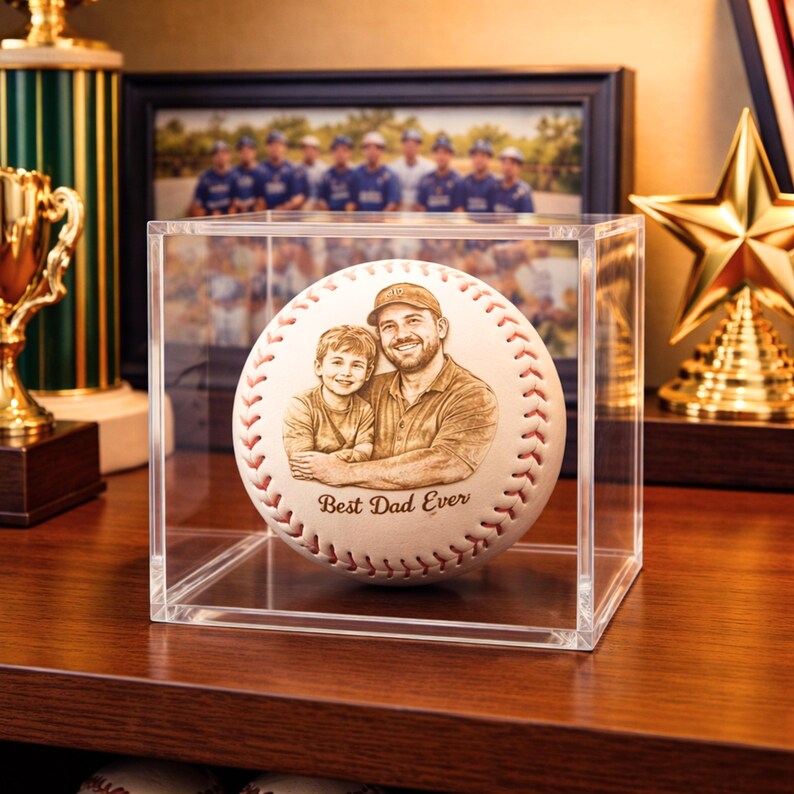Custom Photo Engraved Baseball – Personalized with Your Kid's Picture