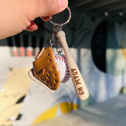 Custom Engraved Baseball Key Chain