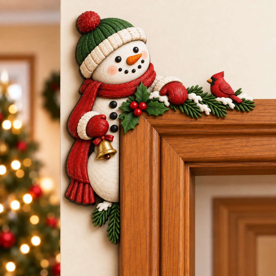 Christmas Peekaboo Door Frame Corner Decor