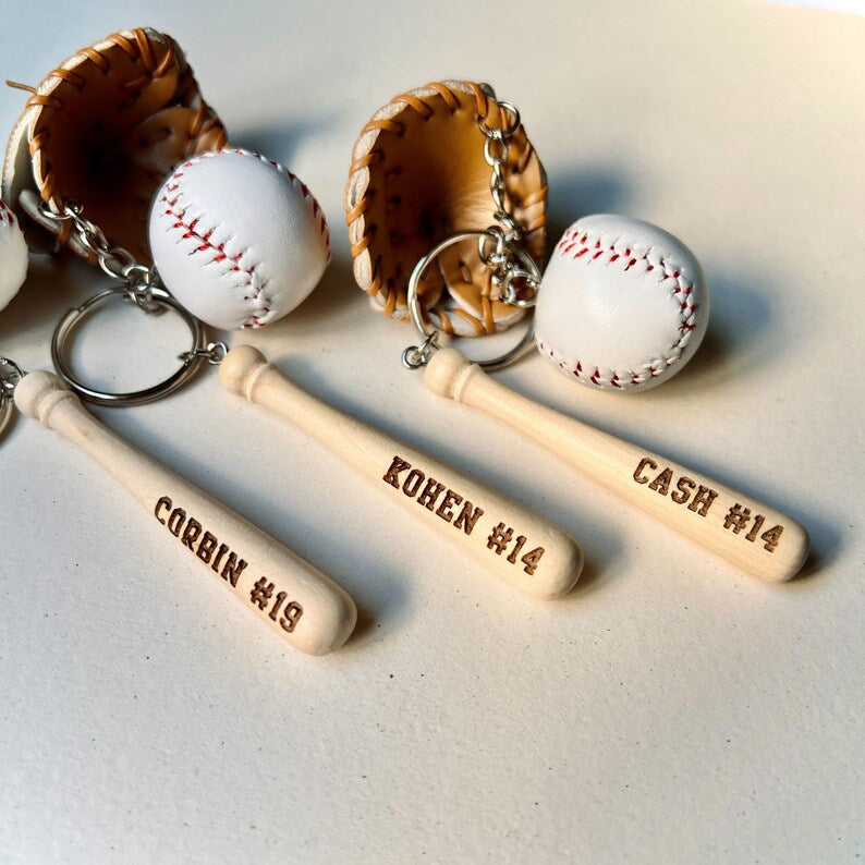 Custom Engraved Baseball Key Chain