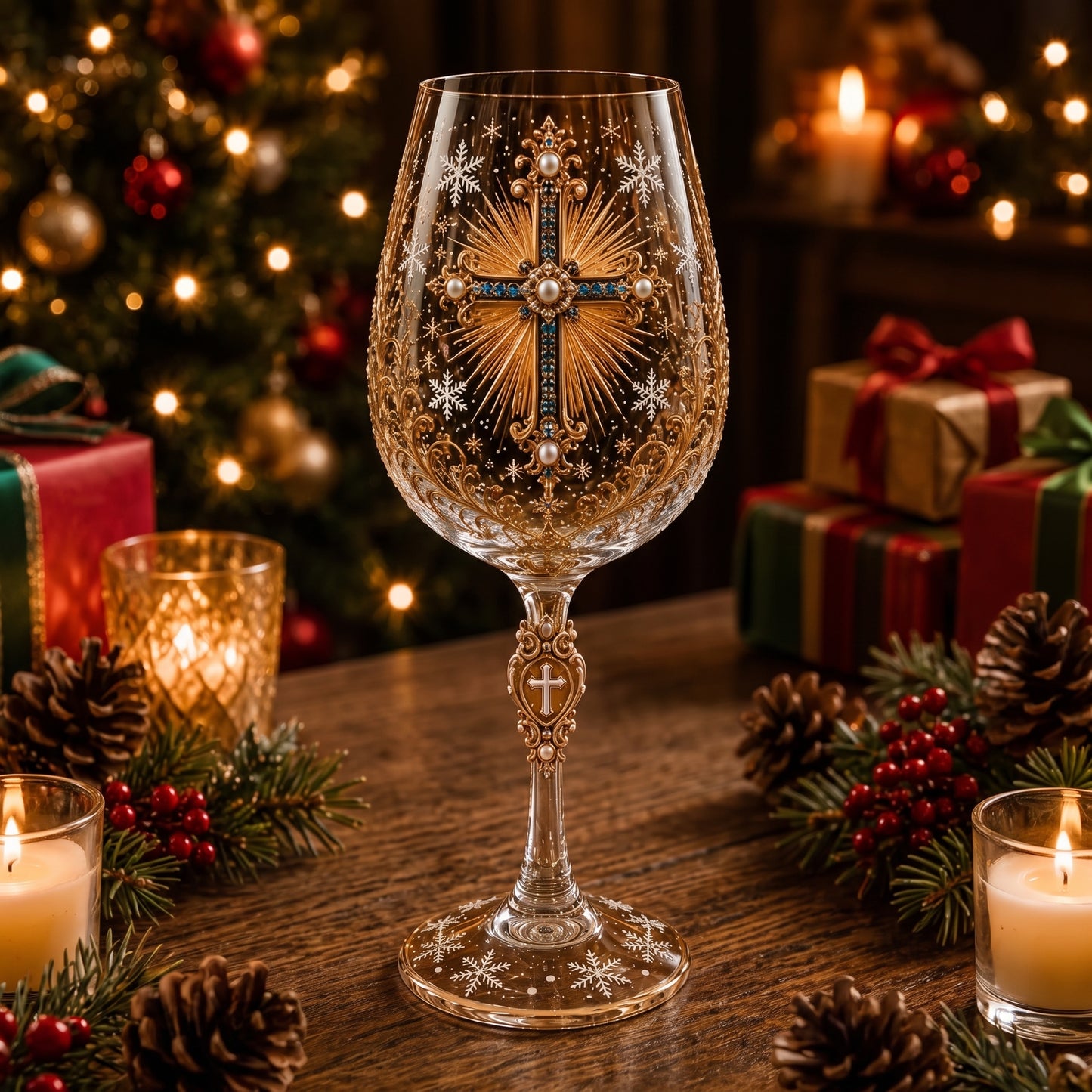 🎅 2026 Christmas Gift 50% Off – Faith & Grace 3D Christian Wine Glass Set