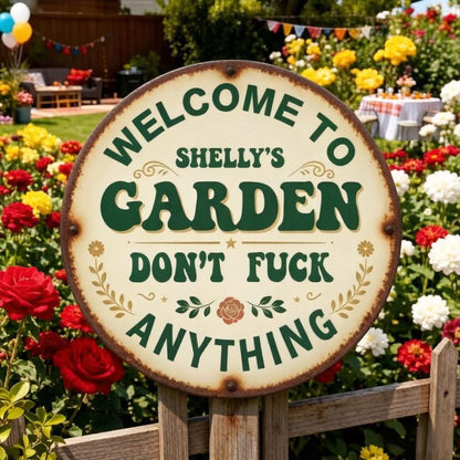 🌿 Personalized Funny Garden Metal Sign – Bold Attitude for Your Outdoor Sanctuary