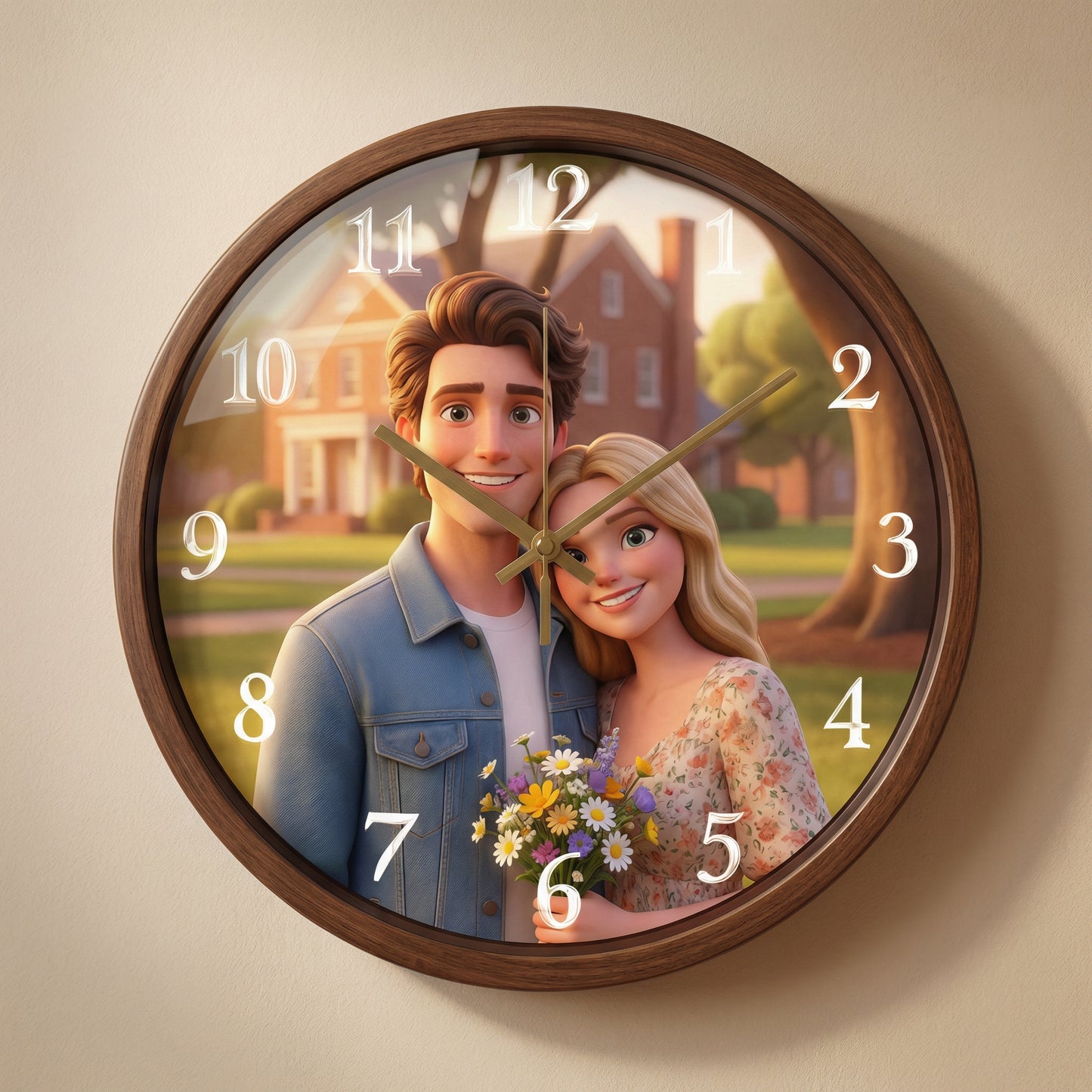 Pixar-Style Personalized Photo Clock - Gift For Family, Couple, Wife, Husband, Boyfriend, Girlfriend, Pet
