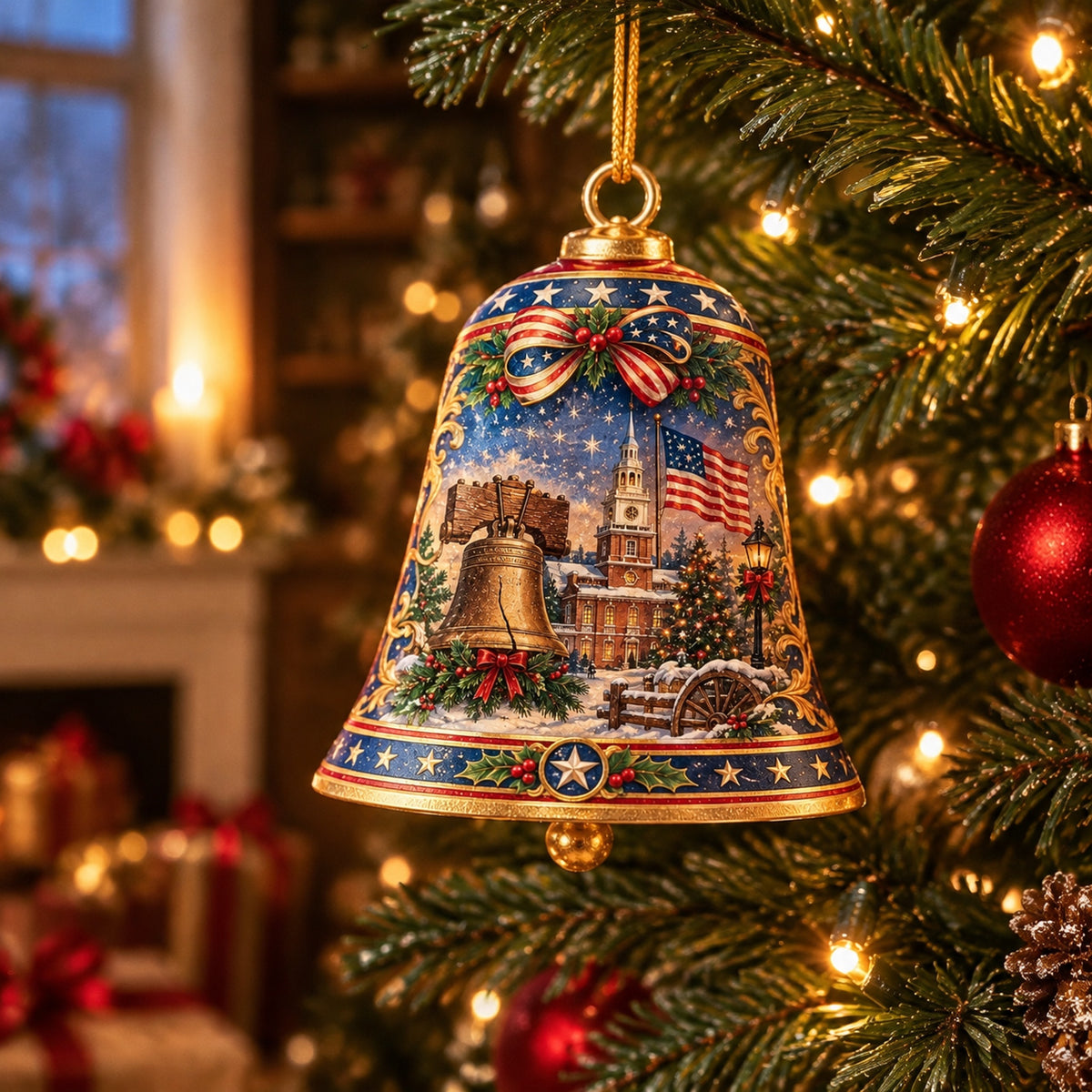 🔔🇺🇸 Freedom Bell Christmas Ornament – A Timeless Tribute to American Heritage
