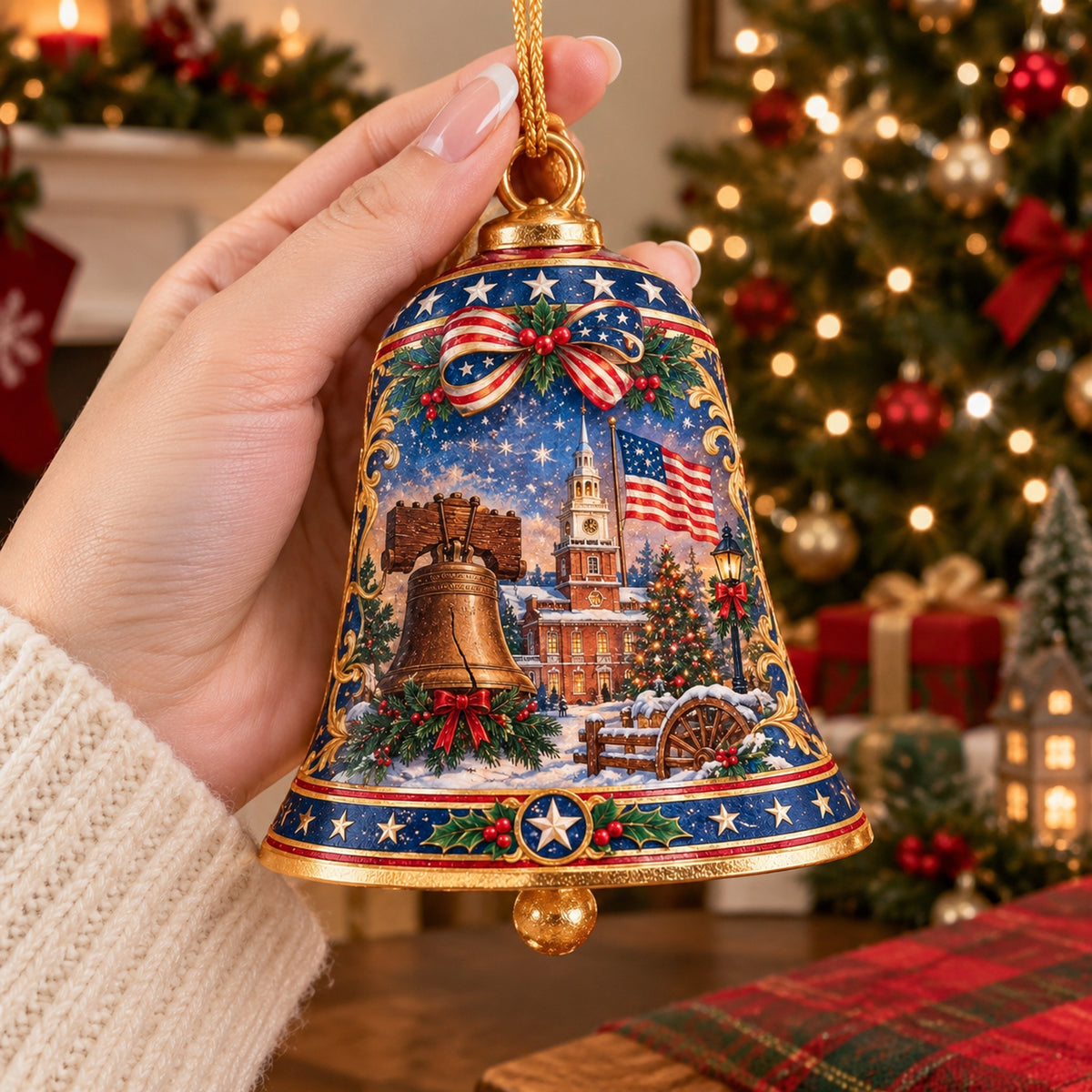 🔔🇺🇸 Freedom Bell Christmas Ornament – A Timeless Tribute to American Heritage