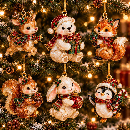 🎄🦌Christmas Animal Ornaments – Adorable Woodland Friends for Your Holiday Tree