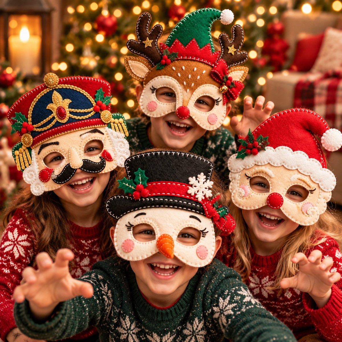 🎭🎄 Christmas Character Masks – Festive Dress-Up Masks for Holiday Fun