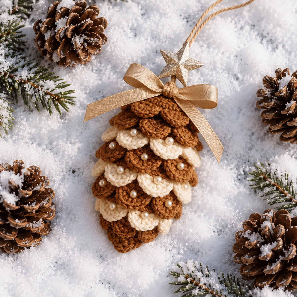 🎄🤎Pinecone Christmas Ornament – Cozy Rustic Charm for Your Holiday Tree