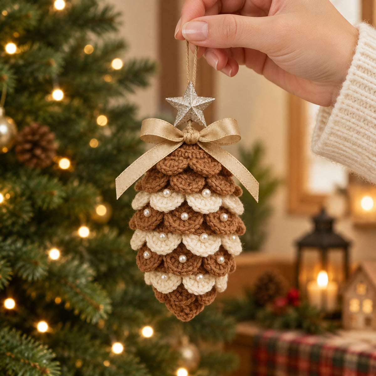 🎄🤎Pinecone Christmas Ornament – Cozy Rustic Charm for Your Holiday Tree