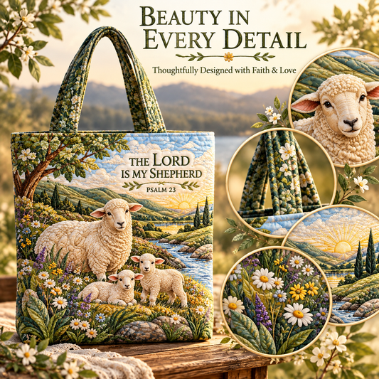 ✝️ Psalm 23 Christian Faith Tote Bag