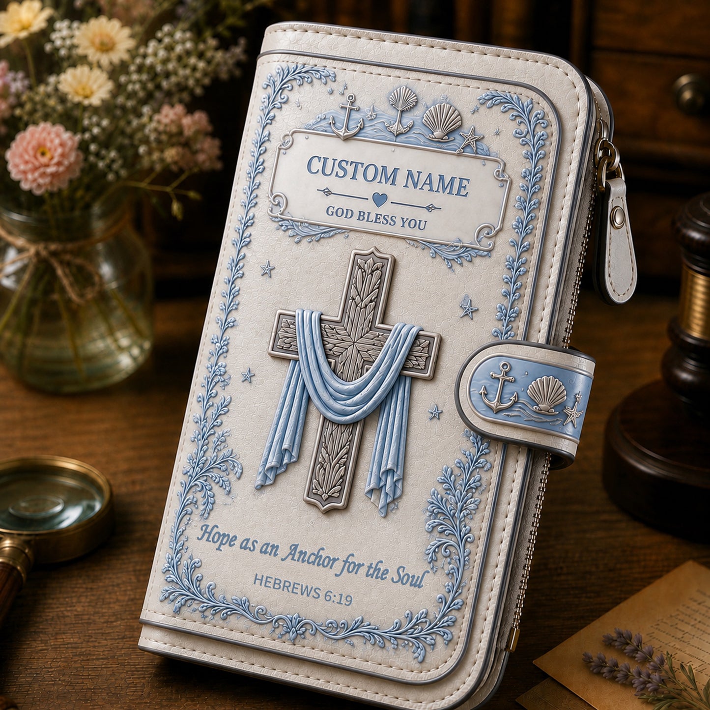 Personalized Faith Over Fear Wallet-Custom Name Faith Organizer