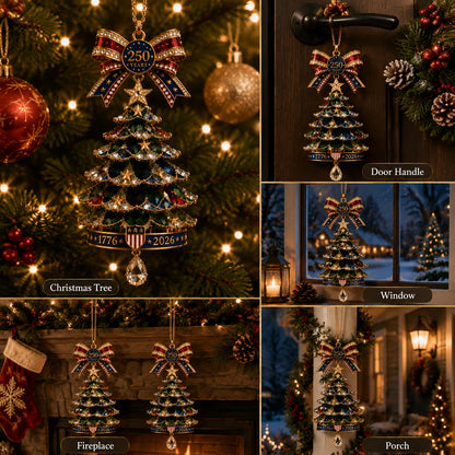 🎄250th Anniversary Jeweled Christmas Tree Ornament (1776–2026)