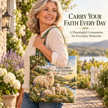✝️ Psalm 23 Christian Faith Tote Bag