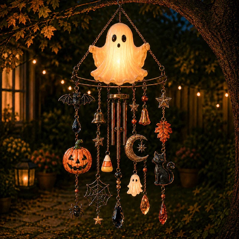 👻 Haunted Glow Ghost Wind Chime