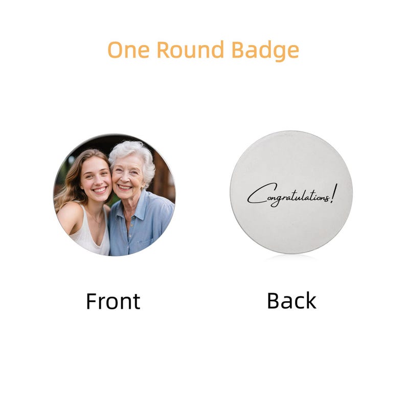 🎓 Personalized Graduation Lapel Pin with Photo & Birthstone – Custom Graduation Cap Memorial Brooch