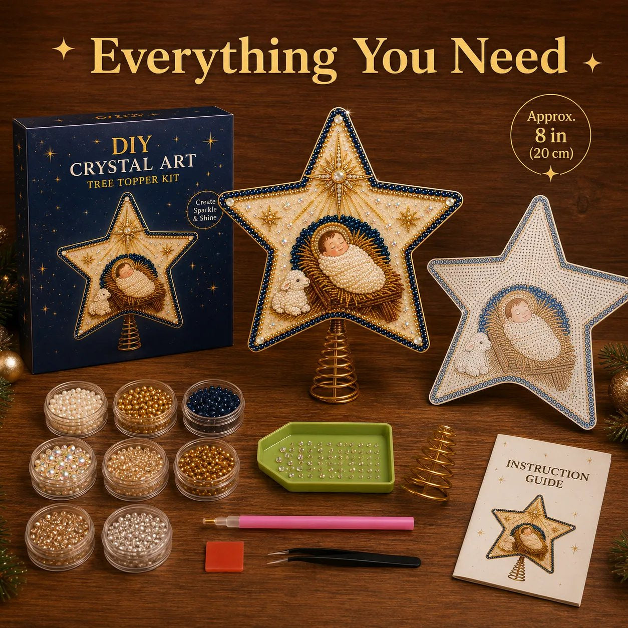 Christian Faith Pearl Diamond Art Christmas Tree Topper Kit