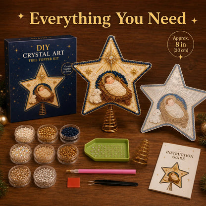 Christian Faith Pearl Diamond Art Christmas Tree Topper Kit