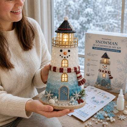 🎄Beginner-Friendly DIY Lighted Christmas Character Sea Glass-Style Lighthouse Kit Collection | Complete Kit with Sea Glass-Style Pieces, LED Lights & Step-by-Step Guide Included