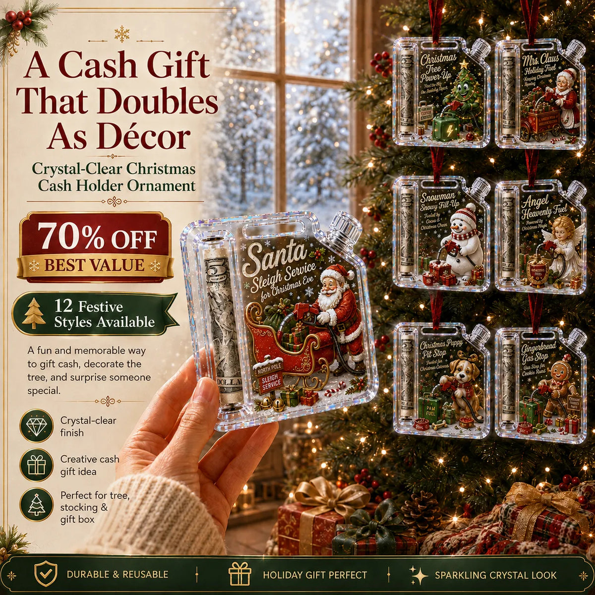 Christmas Fuel-Up Cash Gift Ornament